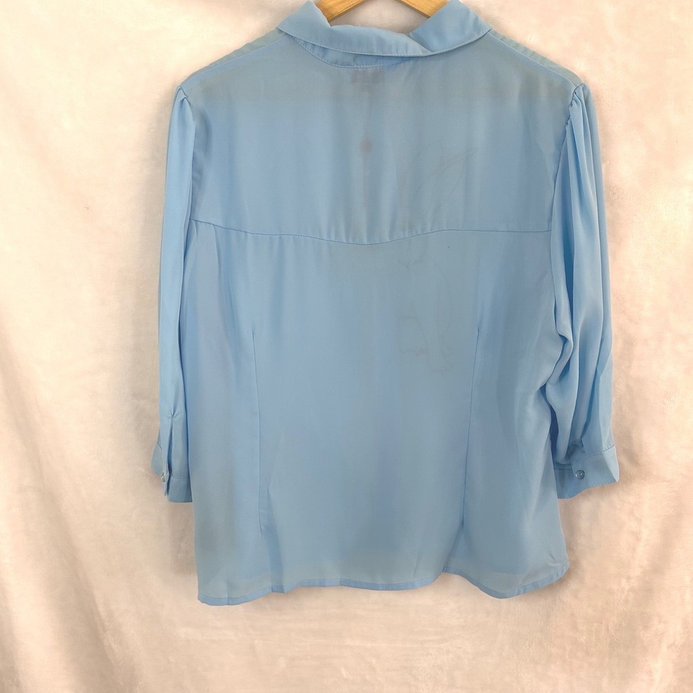 NWT Banned Retro Blue Rabbit Button Down Blouse 2XL Vintage Style Rockabilly - Picture 4 of 7